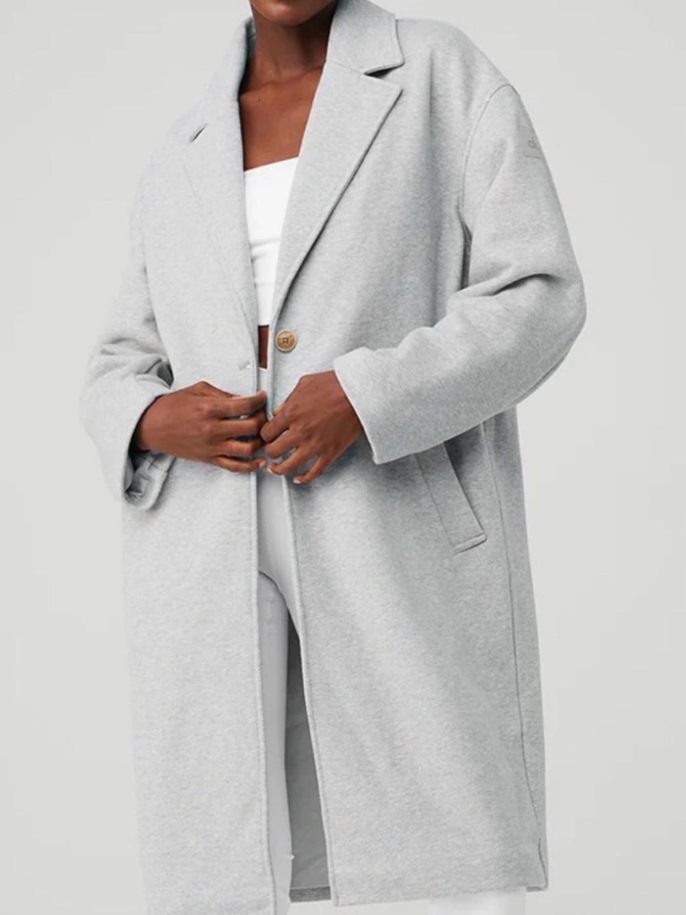 Alo Yoga VIP Blazer Trench Athletic Heather Grey S